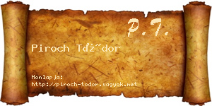 Piroch Tódor névjegykártya
